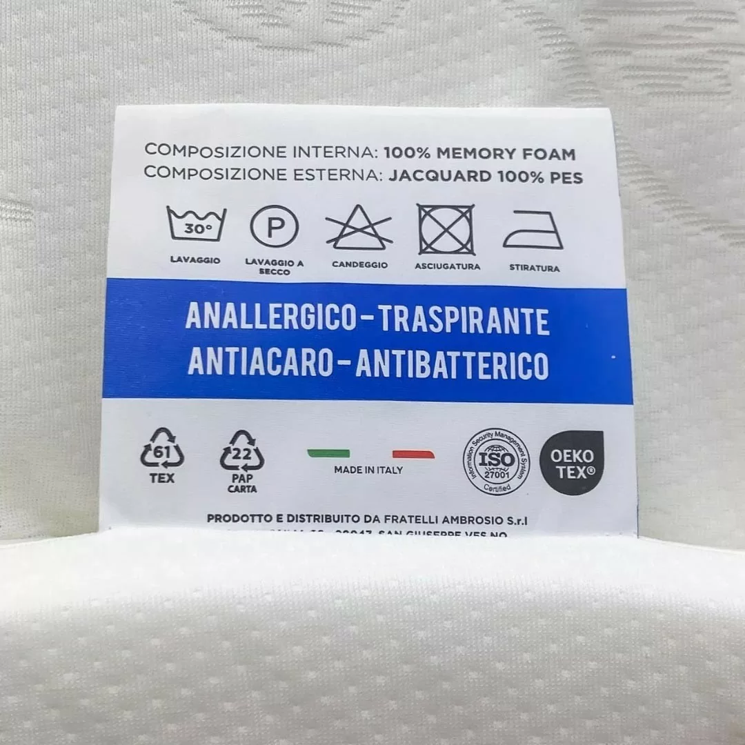 Topper Matrimoniale in Memory Foam Biancaluna...