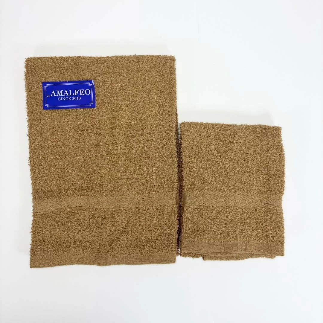 Coppia Asciugamani Spugna Amalfeo Con Greca