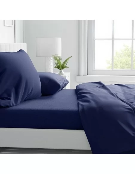 Completo Lenzuola in misto cotone 52% policotone 48% cotone in tinta unita