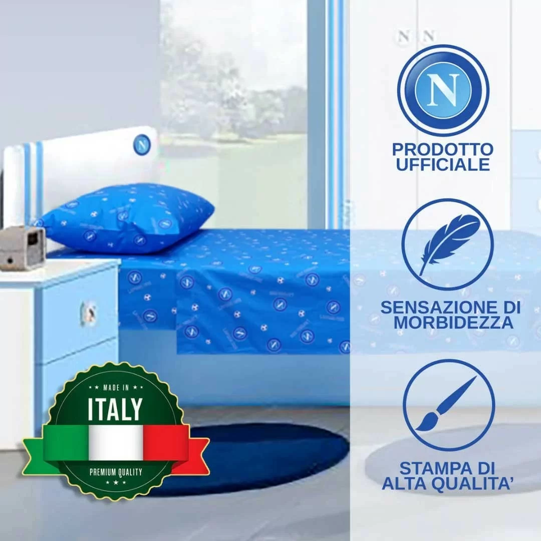 Completo Letto Singolo Puro Cotone Napoli art....