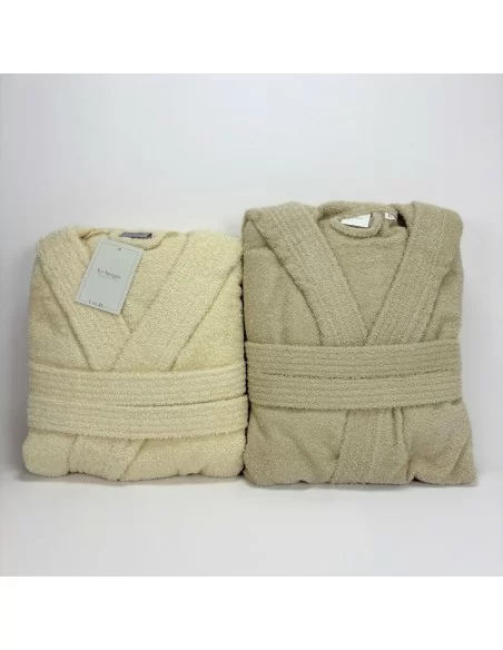 Accappatoio Lui e Lei LineaBlu art. Marte Sabbia Uomo e Panna Donna