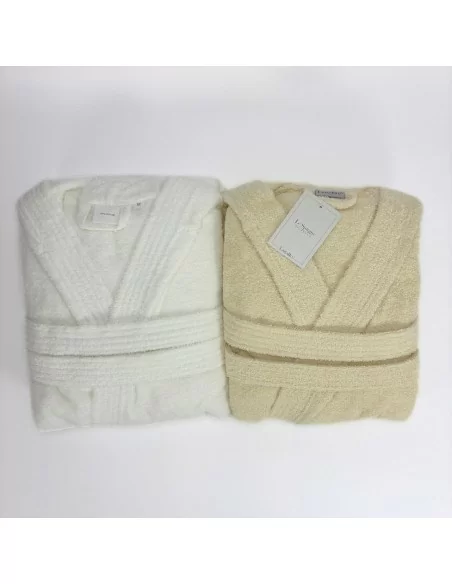 Accappatoio Lui e Lei LineaBlu art. Marte Bianco Uomo e Panna Donna