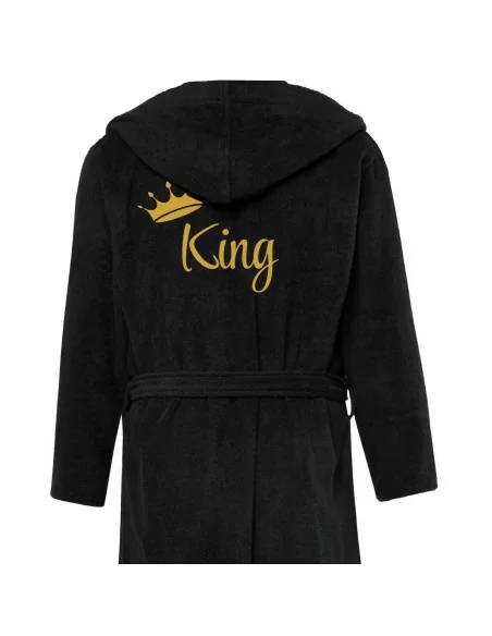 King e Queen Accappatoio Lui e Lei LineaBlu art. Marte Nero e Bianco