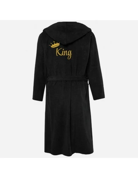 King e Queen Accappatoio Lui e Lei LineaBlu art. Marte Nero e Bianco