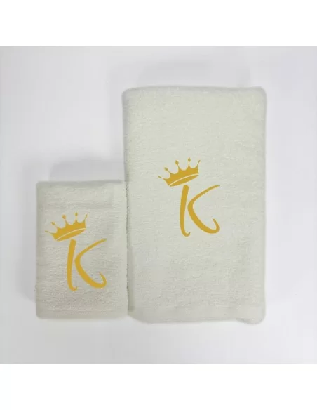 King e Queen Coppia Asciugamani LineaBlu art. Marte Bianco e Nero