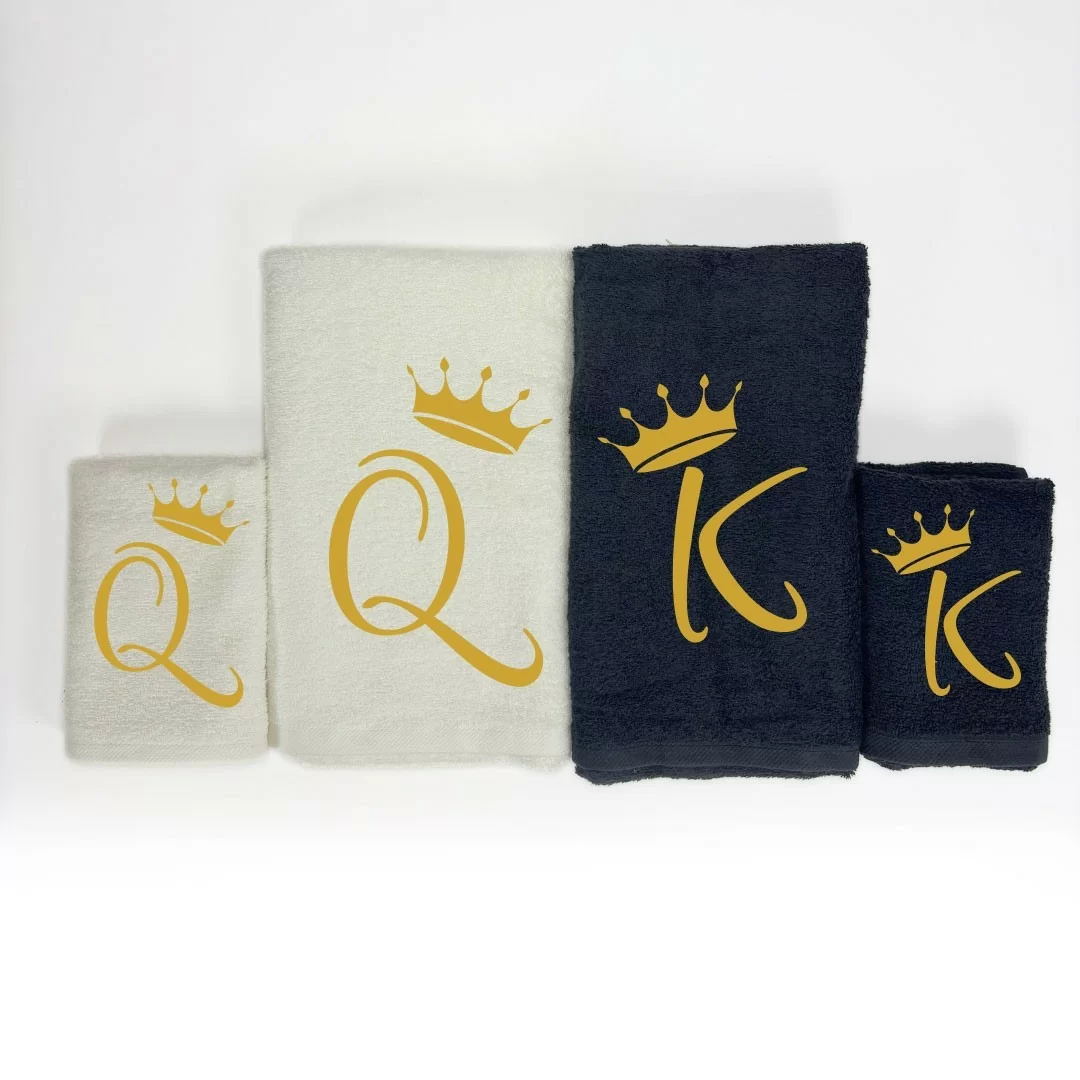 King e Queen Coppia Asciugamani LineaBlu art. Marte Nero...