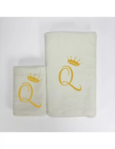 King e Queen Coppia Asciugamani LineaBlu art. Marte Nero e Bianco