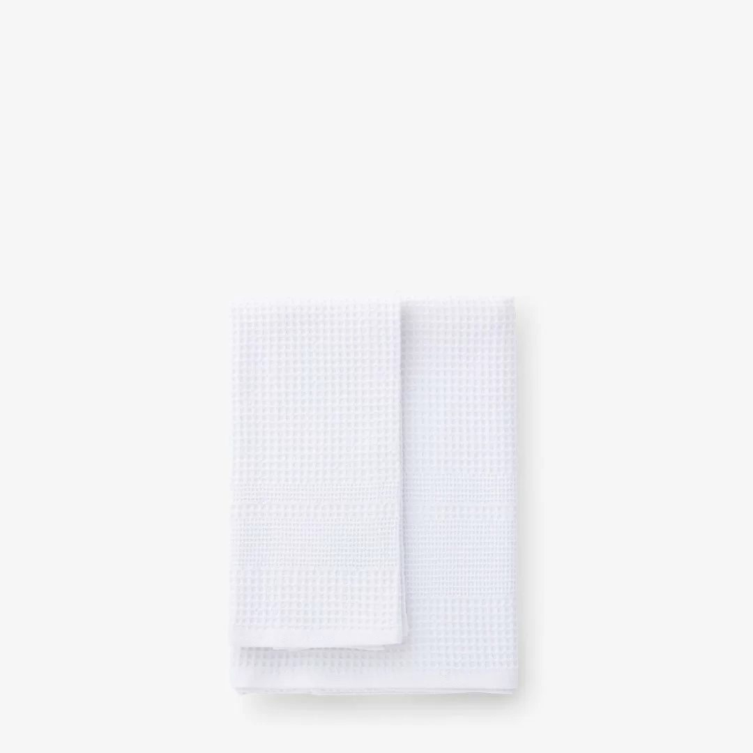 Coppia Asciugamani Cotone Nido d'Ape LineaBlu Bianco