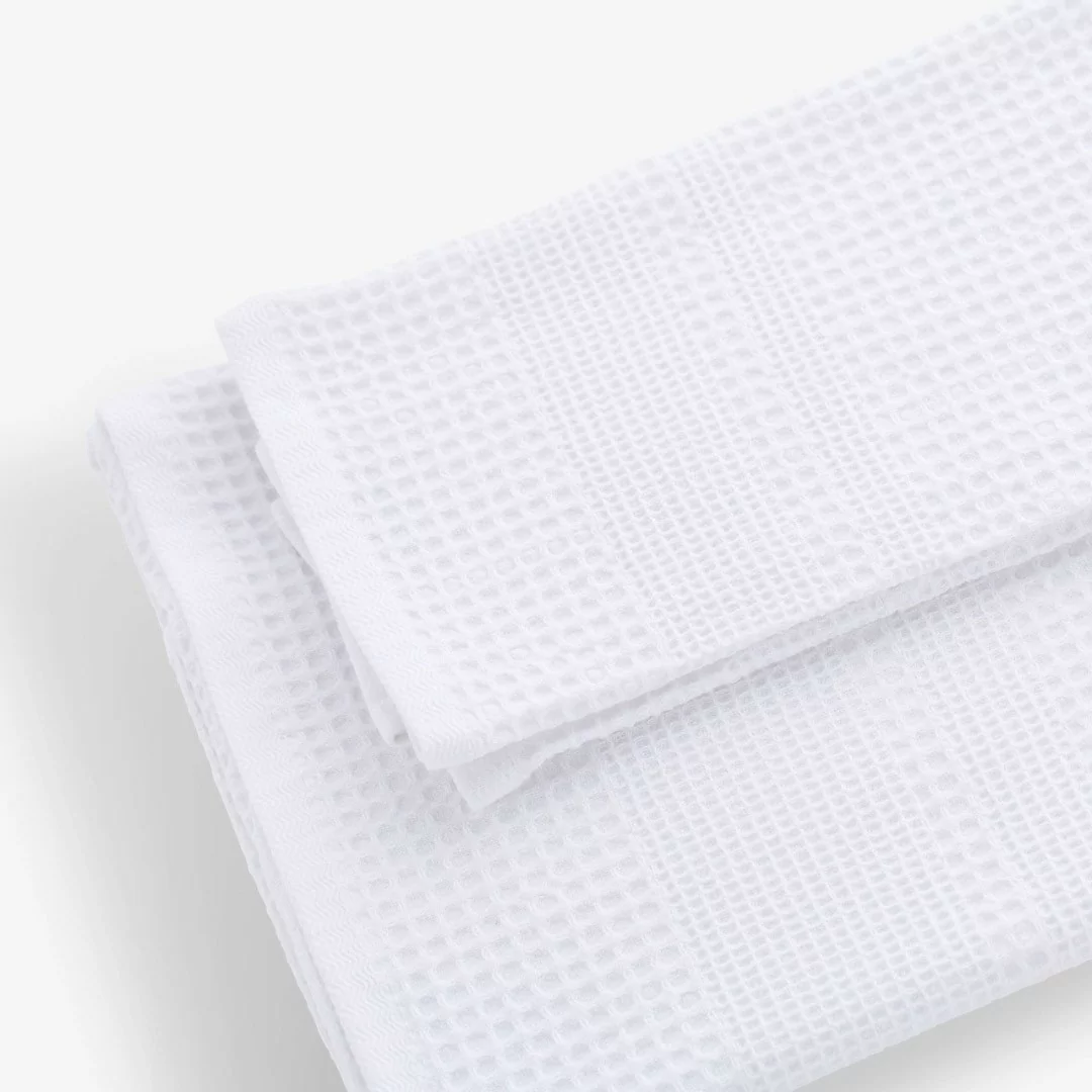 Coppia Asciugamani Cotone Nido d'Ape LineaBlu Bianco 2