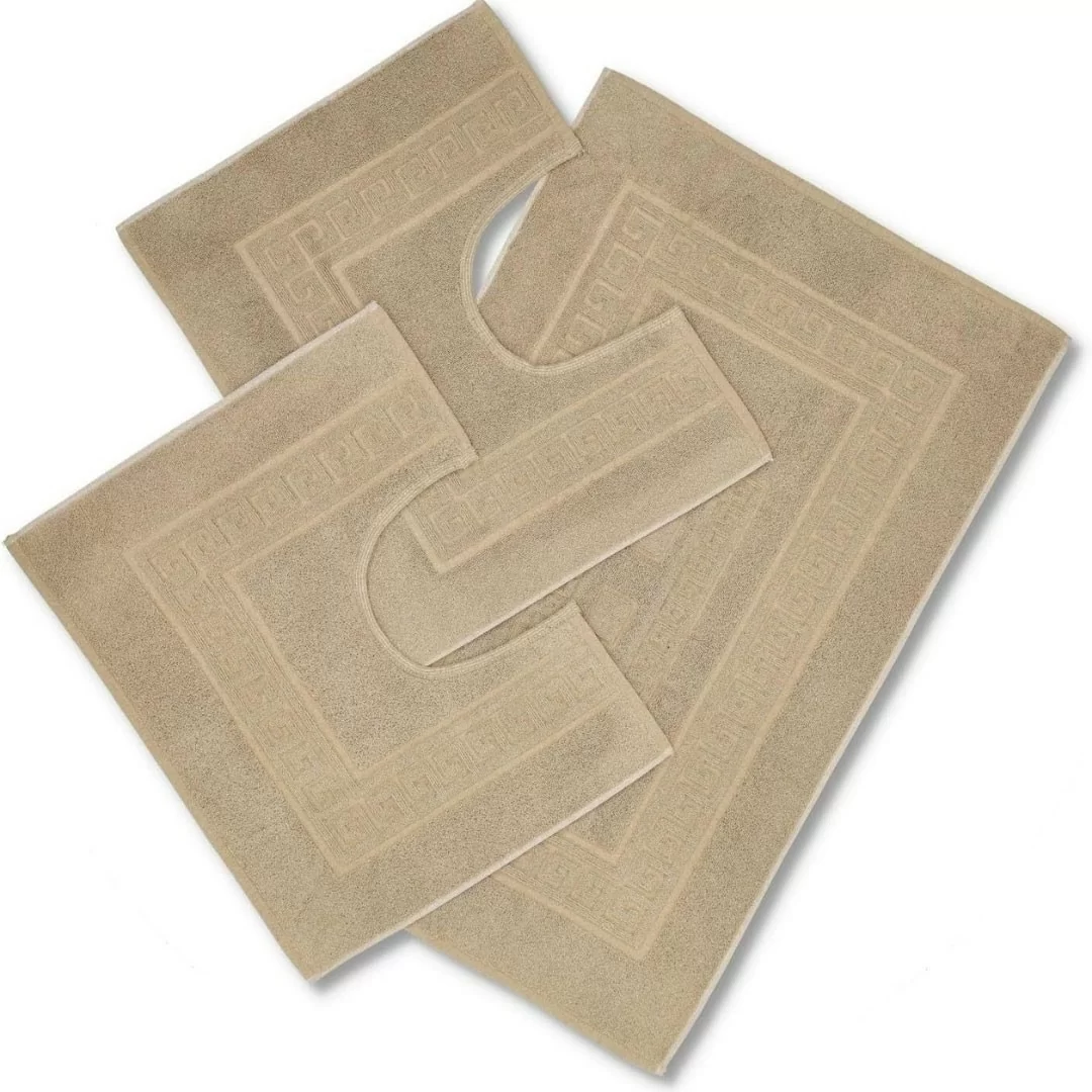 Tris Tappeti Bagno Onda Blu Torino in spugna