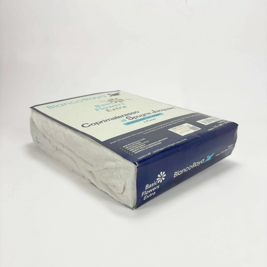 Coprimaterasso Angoli Elastici BlancoRaya art. Basic Flower