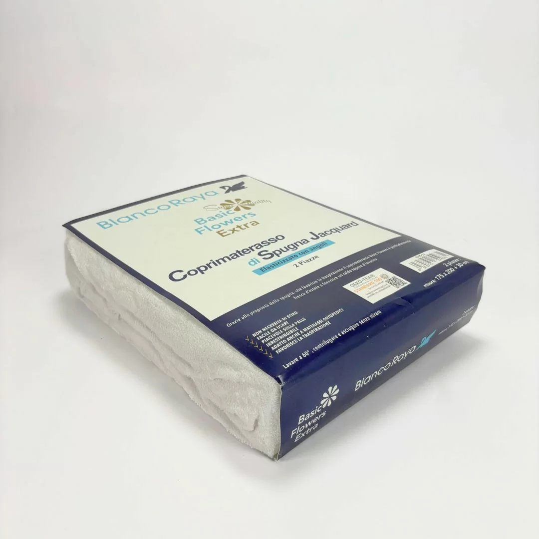 Coprimaterasso Angoli Elastici BlancoRaya art. Basic Flower 2