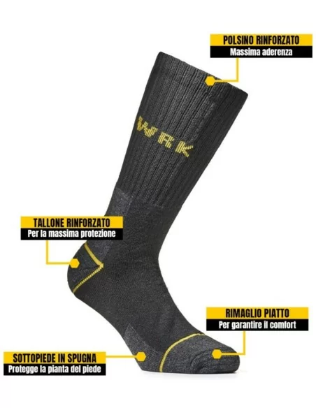 Calza Uomo Antinfortunistica art. WRK-01 Cotone set 3 pezzi