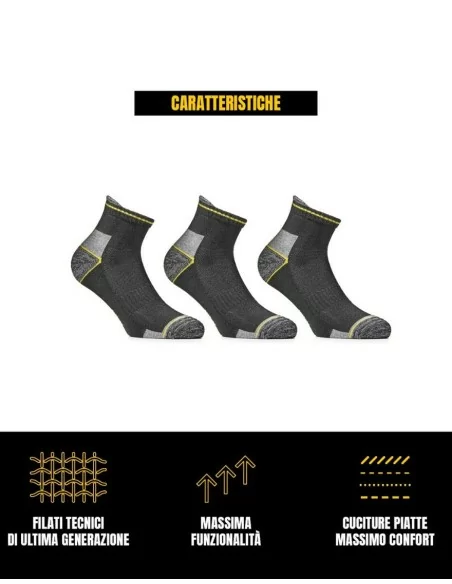 Calza Uomo Antinfortunistica art. WRK-04 Cotone set 3 pezzi