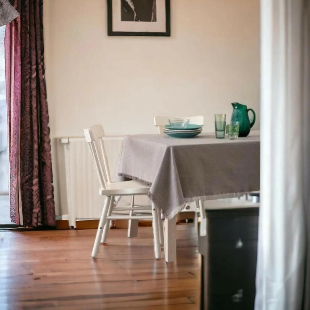 Tovaglia da Tavolo Linea Oro art. Chambray Cotone con Frange