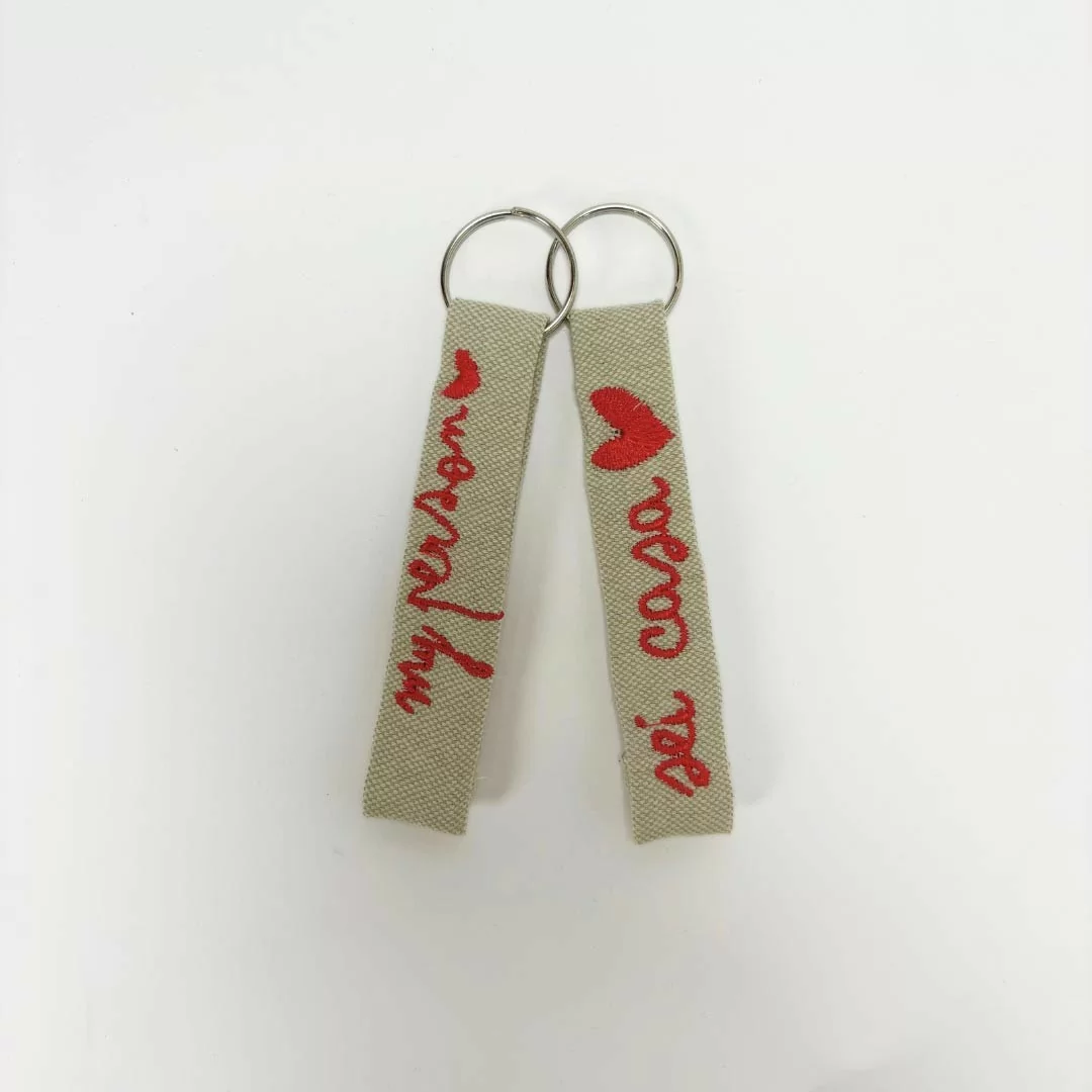 Portachiavi Personalizzato LineaBlu 100% cotone Beige 2