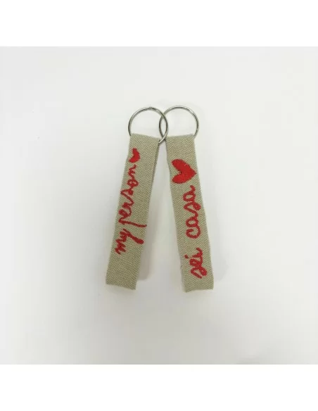 Portachiavi Personalizzato LineaBlu 100% cotone Beige