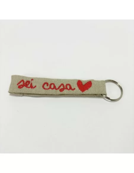 Portachiavi Personalizzato LineaBlu 100% cotone Beige