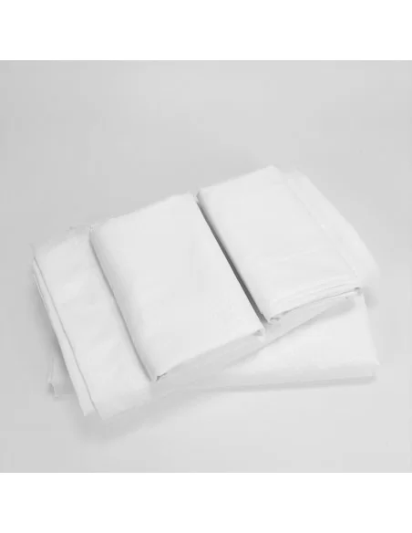 Completo Letto Matrimoniale Lenzuola No Stiro Bianco Martellato