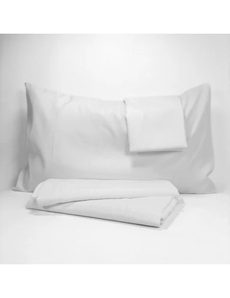 Completo Letto Matrimoniale Lenzuola No Stiro Bianco Martellato