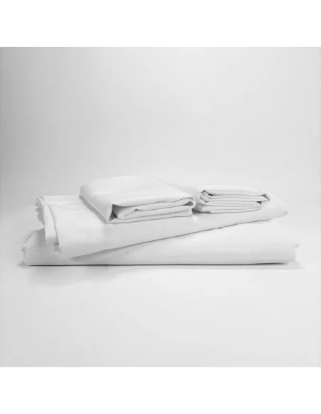 Completo Letto Matrimoniale Lenzuola No Stiro Bianco Martellato