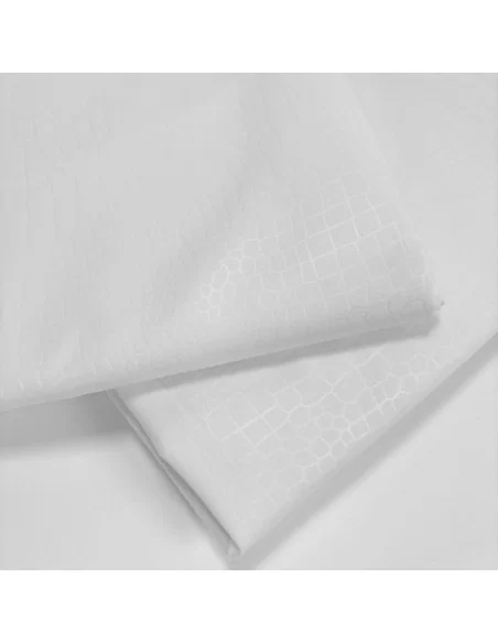 Completo Letto Matrimoniale Lenzuola No Stiro Bianco Martellato