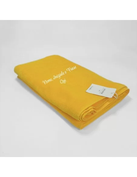 Telo da mare personalizzabile 80x160cm LineaBlu art. Velour Bordato Beach Towel in spugna 100% cotone in tinta unita