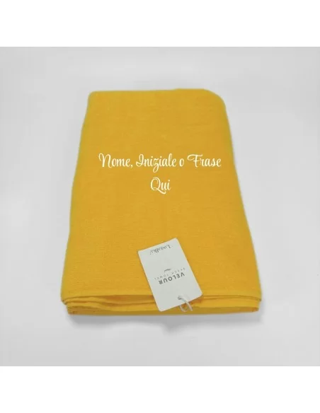 Telo da mare personalizzabile 80x160cm LineaBlu art. Velour Bordato Beach Towel in spugna 100% cotone in tinta unita