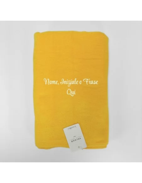 Telo da mare personalizzabile 80x160cm LineaBlu art. Velour Bordato Beach Towel in spugna 100% cotone in tinta unita