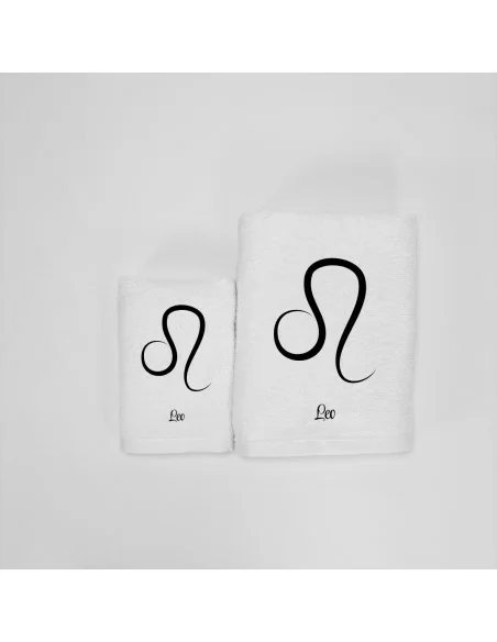 Coppia Asciugamani Personalizzati LineaBlu art. Oroscopo Bianco
