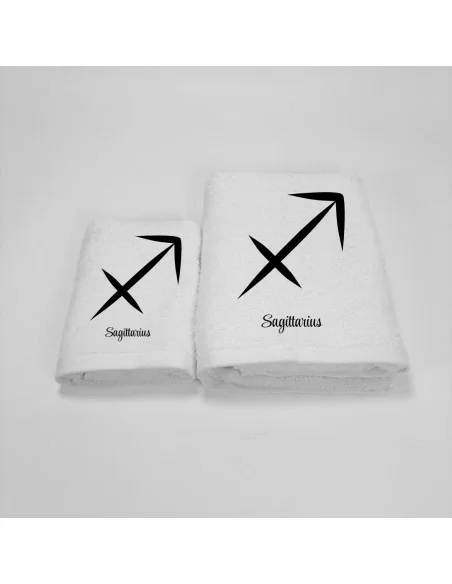 Coppia Asciugamani Personalizzati LineaBlu art. Oroscopo Bianco