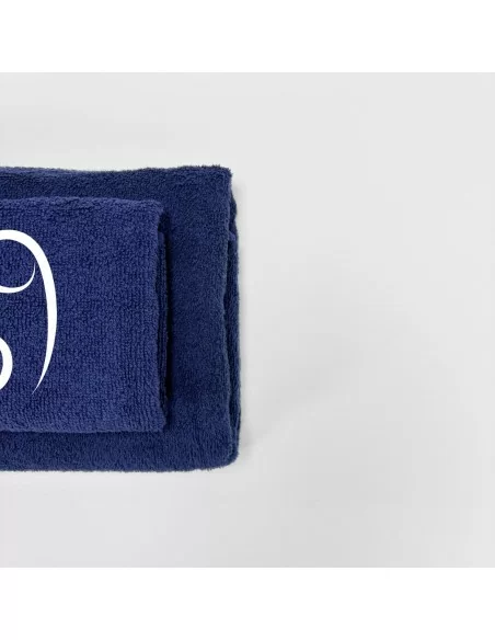 Coppia Asciugamani Personalizzati LineaBlu art. Oroscopo Blu Navy