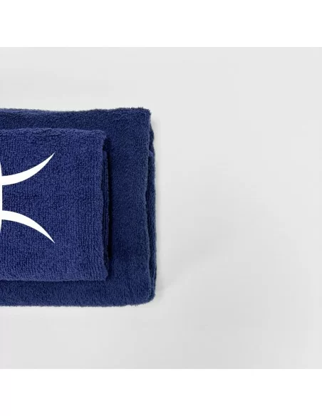 Coppia Asciugamani Personalizzati LineaBlu art. Oroscopo Blu Navy