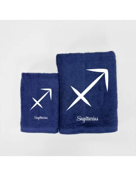 Coppia Asciugamani Personalizzati LineaBlu art. Oroscopo Blu Navy