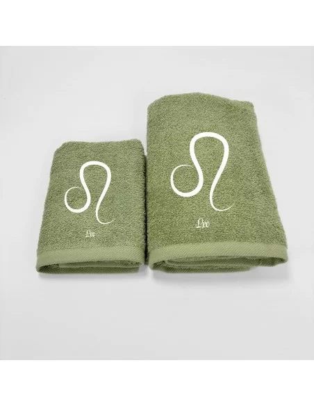 Coppia Asciugamani Personalizzati LineaBlu art. Oroscopo Verde