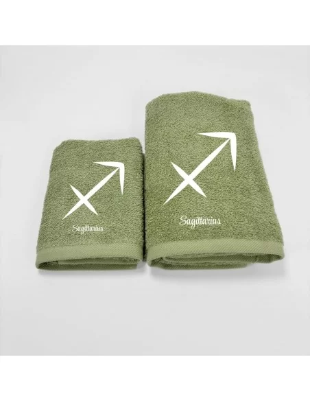 Coppia Asciugamani Personalizzati LineaBlu art. Oroscopo Verde