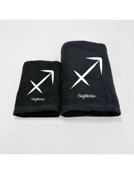 Coppia Asciugamani Personalizzati LineaBlu art. Oroscopo Nero