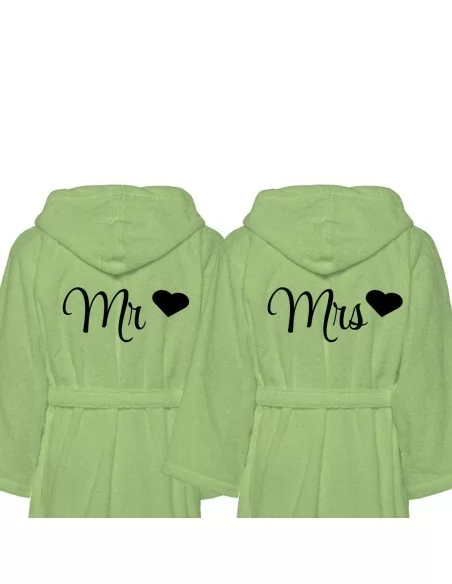 Accappatoio Lui e Lei Spugna LineaBlu art. Mr e Mrs Monocolore