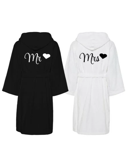 Accappatoio Lui e Lei Spugna LineaBlu art. Mr e Mrs Bicolore