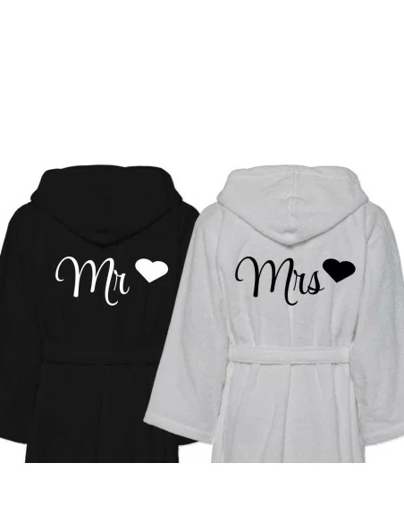 Accappatoio Lui e Lei Spugna LineaBlu art. Mr e Mrs Bicolore