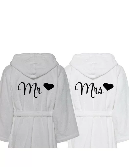 Accappatoio Lui e Lei Spugna LineaBlu art. Mr e Mrs Bicolore