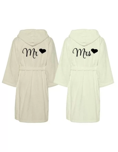 Accappatoio Lui e Lei Spugna LineaBlu art. Mr e Mrs Bicolore