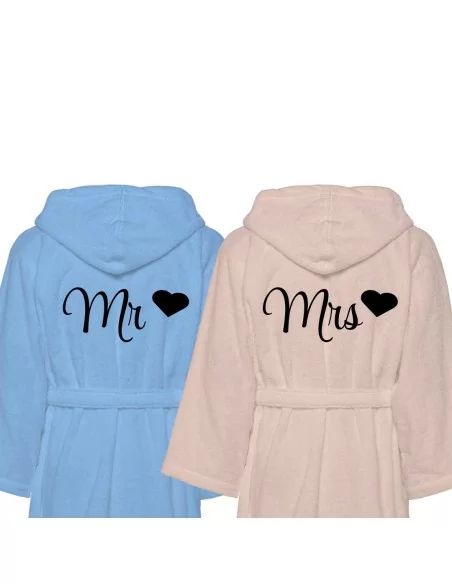 Accappatoio Lui e Lei Spugna LineaBlu art. Mr e Mrs Bicolore