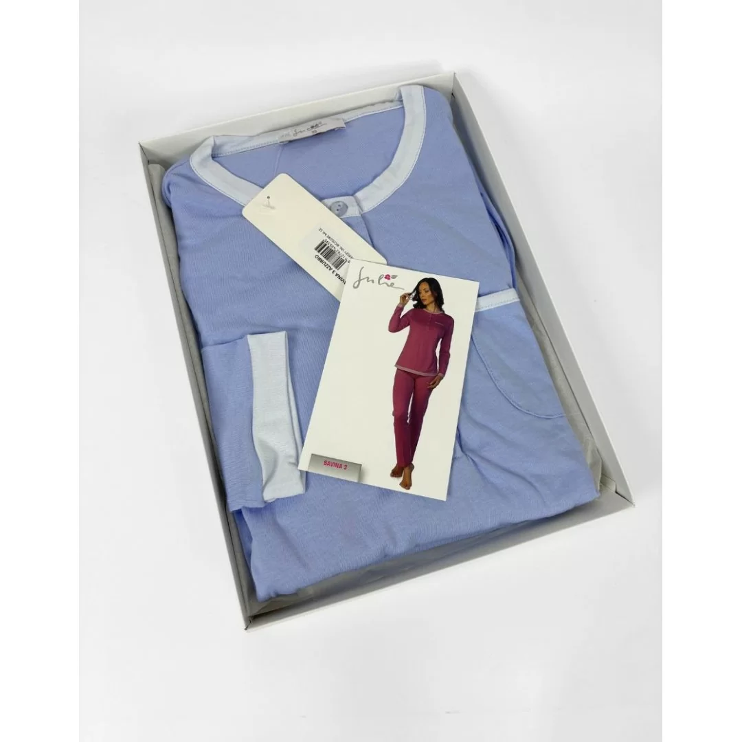 Pigiama Donna in Cotone Julie art. Savina 3 Manica Lunga 2