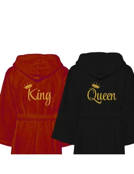 King e Queen Accappatoio Lui e Lei LineaBlu Bordeaux e Nero