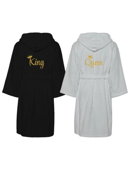 King e Queen Accappatoio Lui e Lei LineaBlu Nero e Perla