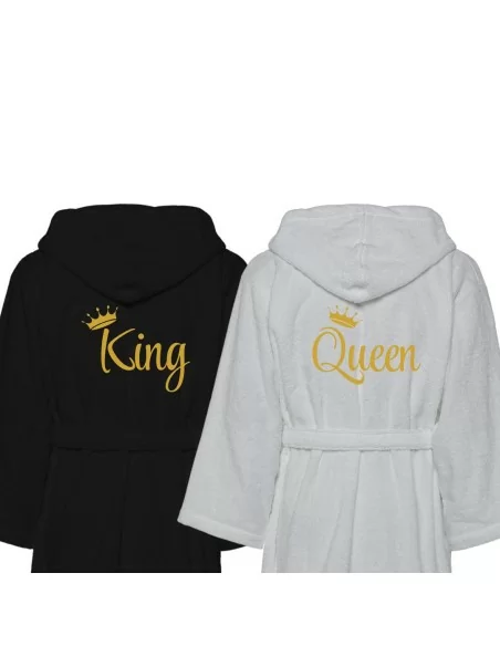 King e Queen Accappatoio Lui e Lei LineaBlu Nero e Perla