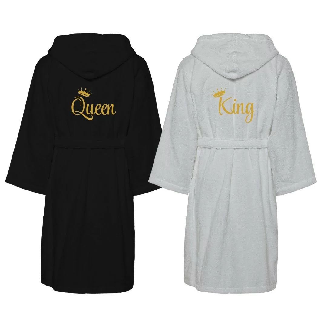 King e Queen Accappatoio Lui e Lei LineaBlu Perla e Nero