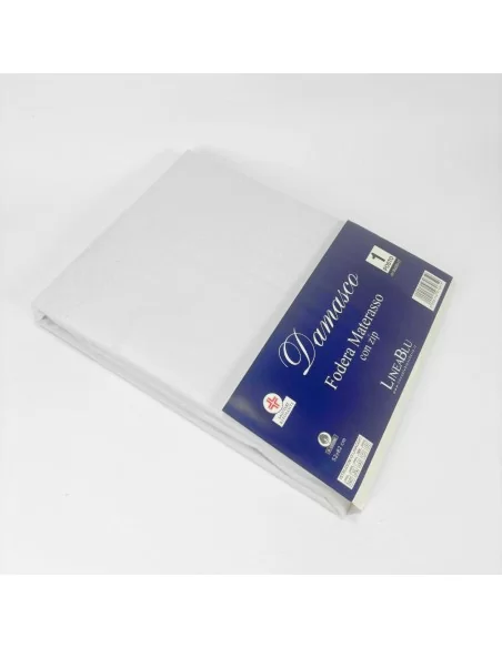 Coprimaterasso con cerniera in cotone damascato LineaBlu Damasco