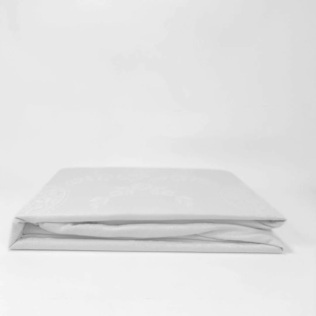 Coprimaterasso con cerniera in cotone damascato...